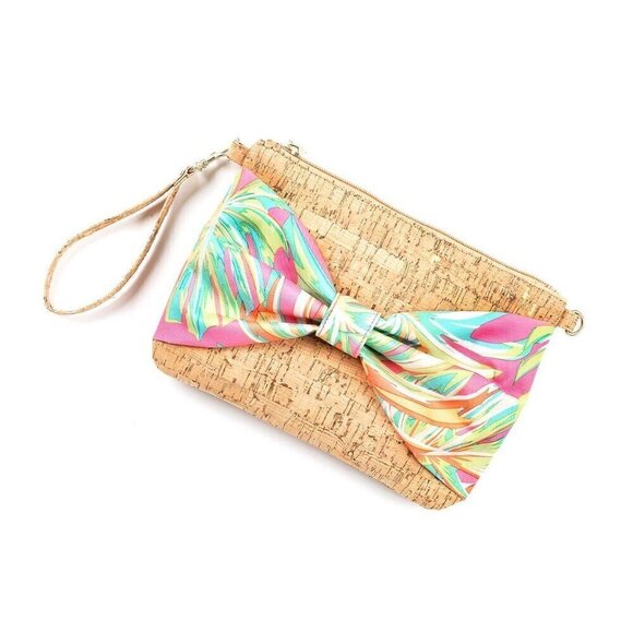 Let's Get Tropical Bow Cork Wristlet - Picture 2 of 2
